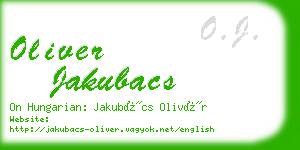 oliver jakubacs business card